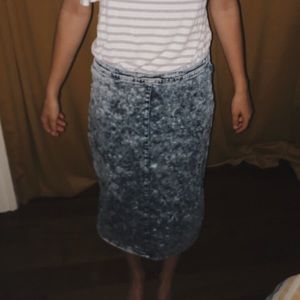 acid wash jean skirt